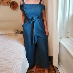 ESSUE Denim jumpsuit wide leg